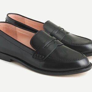 J crew Black Leather Loafers